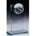 Small Jade Glass World Globe Pinnacle Award (5"x6 1/2")